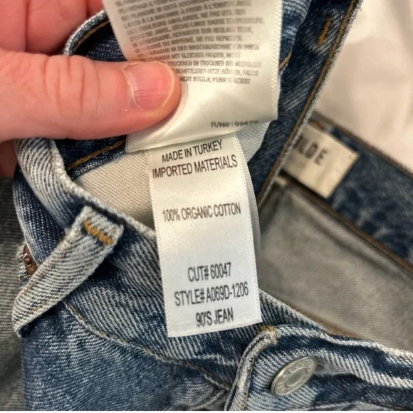 Agolde Light Blue Ripped Straight Leg Jeans - Picture 6 of 6